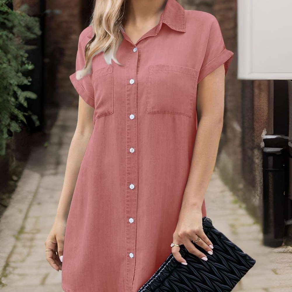 Denim Button-Up Shirt Dress